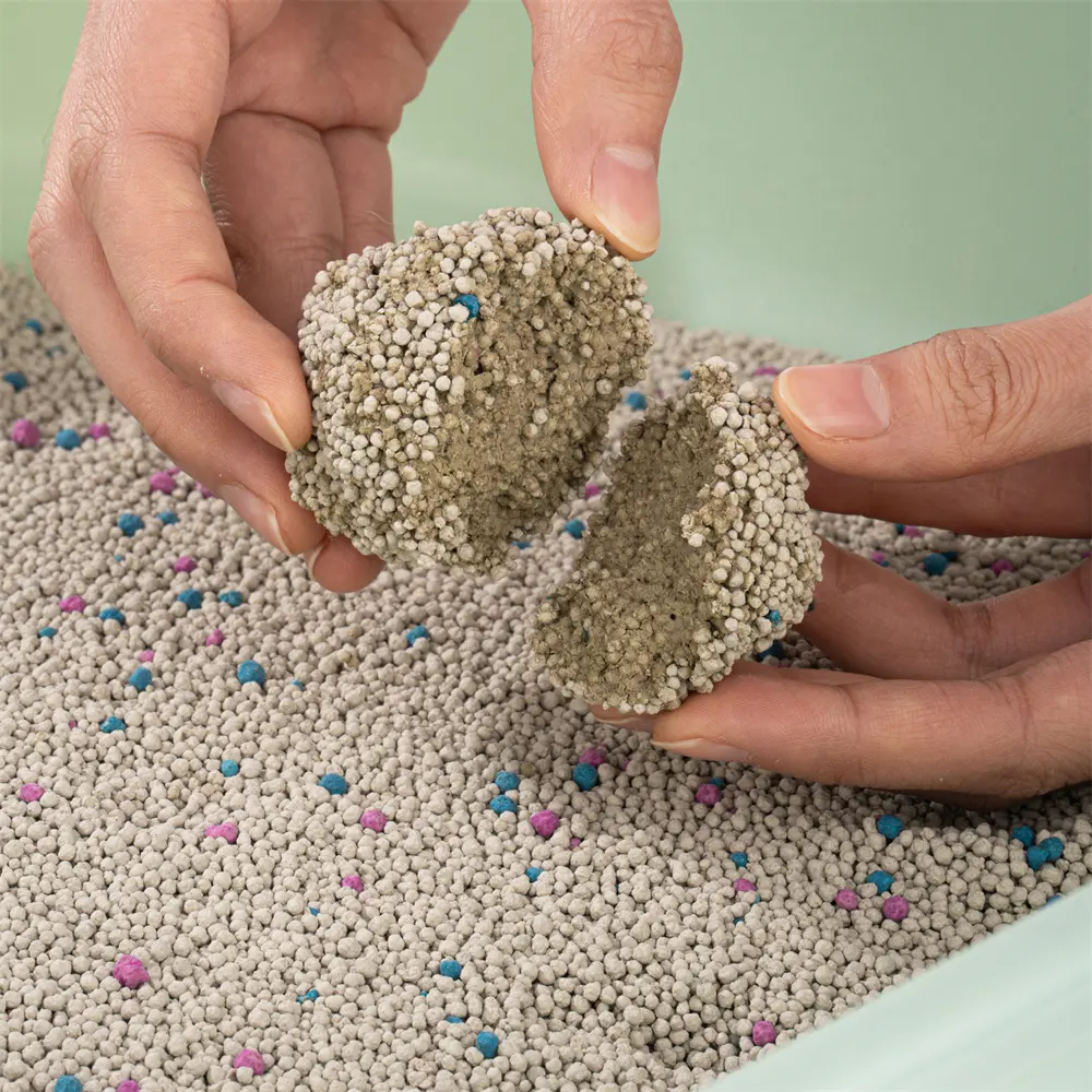 Malaysia hot selling Cat Litter OEM Manufacturers low dust eco friendly 1-3.5mm ball shape Bentonite Cat Litter Sand