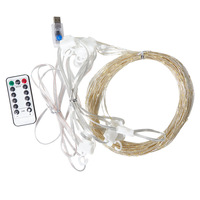 Guirlandes lumineuses LED de Noël en cascade, USB/solaire, télécommandées, indice de protection IP44, à intensité variable, lumières décoratives en forme de rideau