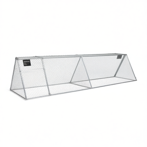 Gabbia per Polli in Acciaio Zincato 157.5x41.3x35.8 Pollici Argento per Animali Domestici Uso Esterno Design Rettangolare Durevole - Product Image 1