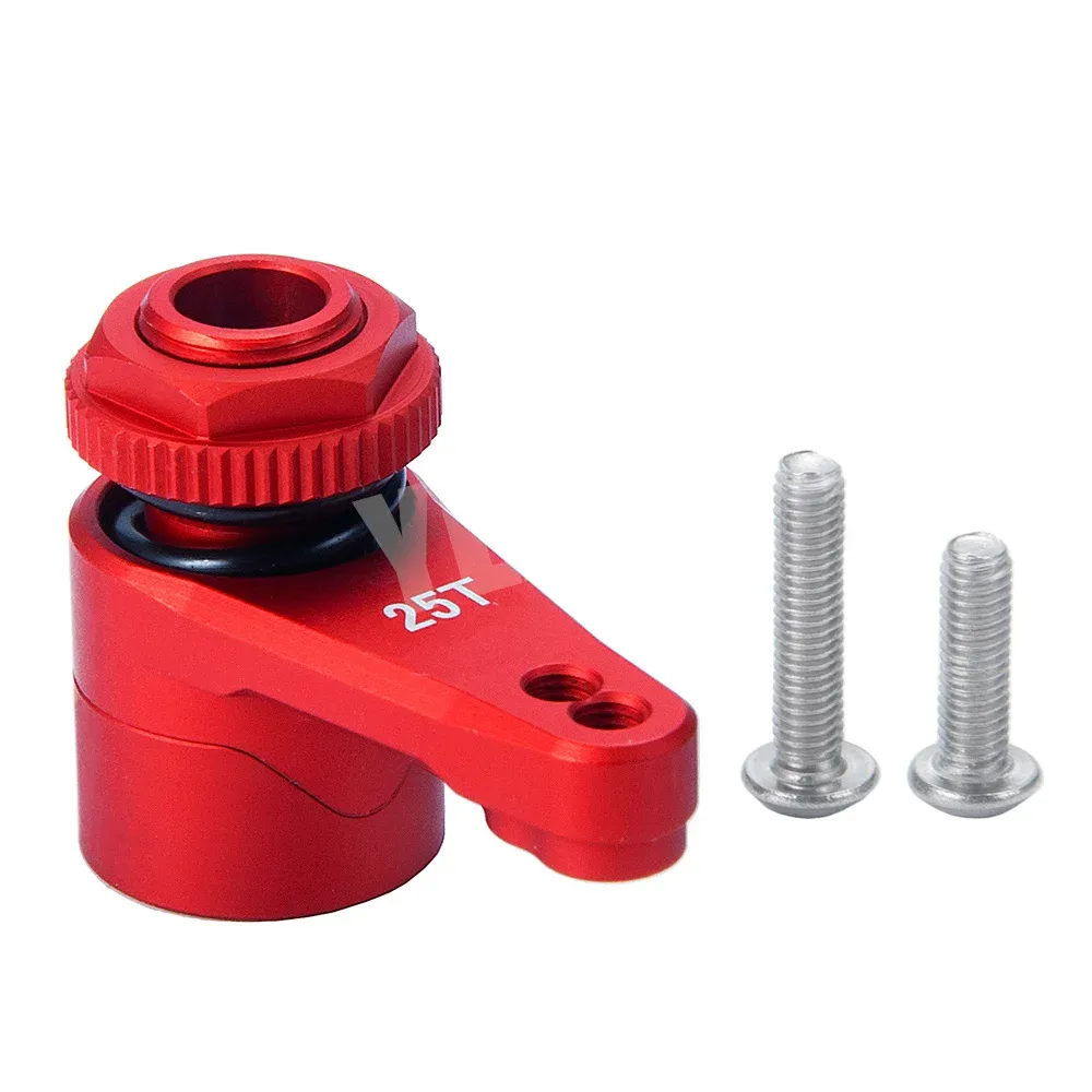 Aluminum Alloy 25T Steering Servo Arm Horn Black Red for 1/10 AXIAL RBX10 AXI03005 RC Crawler Car Servo Upgrade Spare Parts
