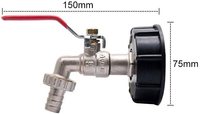Ensemble de robinets pour IBC HT, adaptateur pour réservoir d'eau IBC de 1000 L, raccords pour baril de 1 tonne, robinet en plastique lisse, connecteur de remplacement pour tuyau d'arrosage de jardin