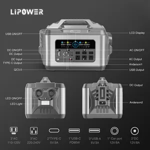 Lipower 2200W generatore solare alimentatore Lifepo4 batteria centrale elettrica portatile per campeggio all'aperto