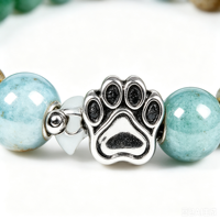 Bracelet en pierre naturelle patte de chien grenat vert pour hommes et femmes, bracelet perlé de luxe léger pour couples