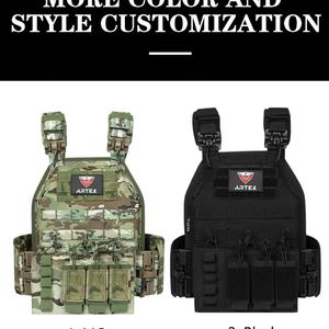 เสื้อเกราะกันกระสุนแบบถอดได้ Black Molle อุปกรณ์ป้องกันตัวทางยุทธวิธี เสื้อเกราะแบบปลดเร็วสำหรับผู้ชาย - Product Image 5