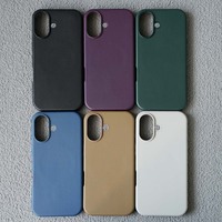 Étui de téléphone en cuir véritable officiel avec logo Animation magnétique pour iPhone 16 Étui en cuir pour Apple Étui en cuir