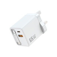 Chargeur mural USB C de haute qualité GaN PD65W 2 ports Charge rapide pour tous les types de téléphones portables
