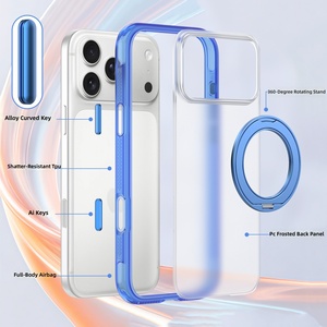 Funda Protectora para Teléfono <span class=keywords><strong>con</strong></span> Amortiguación de Aire para iPhone 16 17 <span class=keywords><strong>18</strong></span> Pro Max, Acabado Mate, <span class=keywords><strong>con</strong></span> Soporte y Botón de Control de Cámara, Venta al Por Mayor - Product Image 3