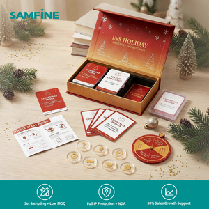 Boîte magnétique rigide avec estampage <span class=keywords><strong>à</strong></span> chaud en feuille d'or Samfine, certifiée BSCI, personnalisable, cadeau <span class=keywords><strong>de</strong></span> fête, jeu <span class=keywords><strong>de</strong></span> cartes <span class=keywords><strong>de</strong></span> <span class=keywords><strong>Noël</strong></span> <span class=keywords><strong>de</strong></span> luxe - Product Image 1