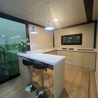 Petite Villa Moderne Écologique en Bois, Pliable, Portable, Préfabriquée, Extensible, Conteneur d'Expédition, Chambre et Salle de Bain