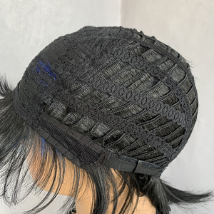 วิกผมสั้นสีดำแบบชั้นๆ สไตล์ยุค 80 ทรงมัลเล็ต พิกซี่ พร้อมหน้าม้า ตัดแบบวูล์ฟคัท วัสดุสังเคราะห์ ดูเป็นธรรมชาติ ตลก สำหรับ<span class=keywords><strong>ผู้ใหญ่</strong></span> ใช้แทนผมจริง สำหรับงานปาร์ตี้ - Product Image 6