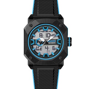 นาฬิกาข้อมือผู้ชายแบบสปอร์ต LED สายซิลิโคน จอแสดงผลคู่ โครโนกราฟ พร้อมนาฬิกาดิจิตอลสีทอง ลดราคาพิเศษ - Product Image 3