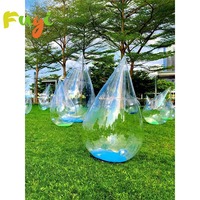 Ballon gonflable transparent en forme de goutte d'eau avec lumière pour la décoration et la publicité