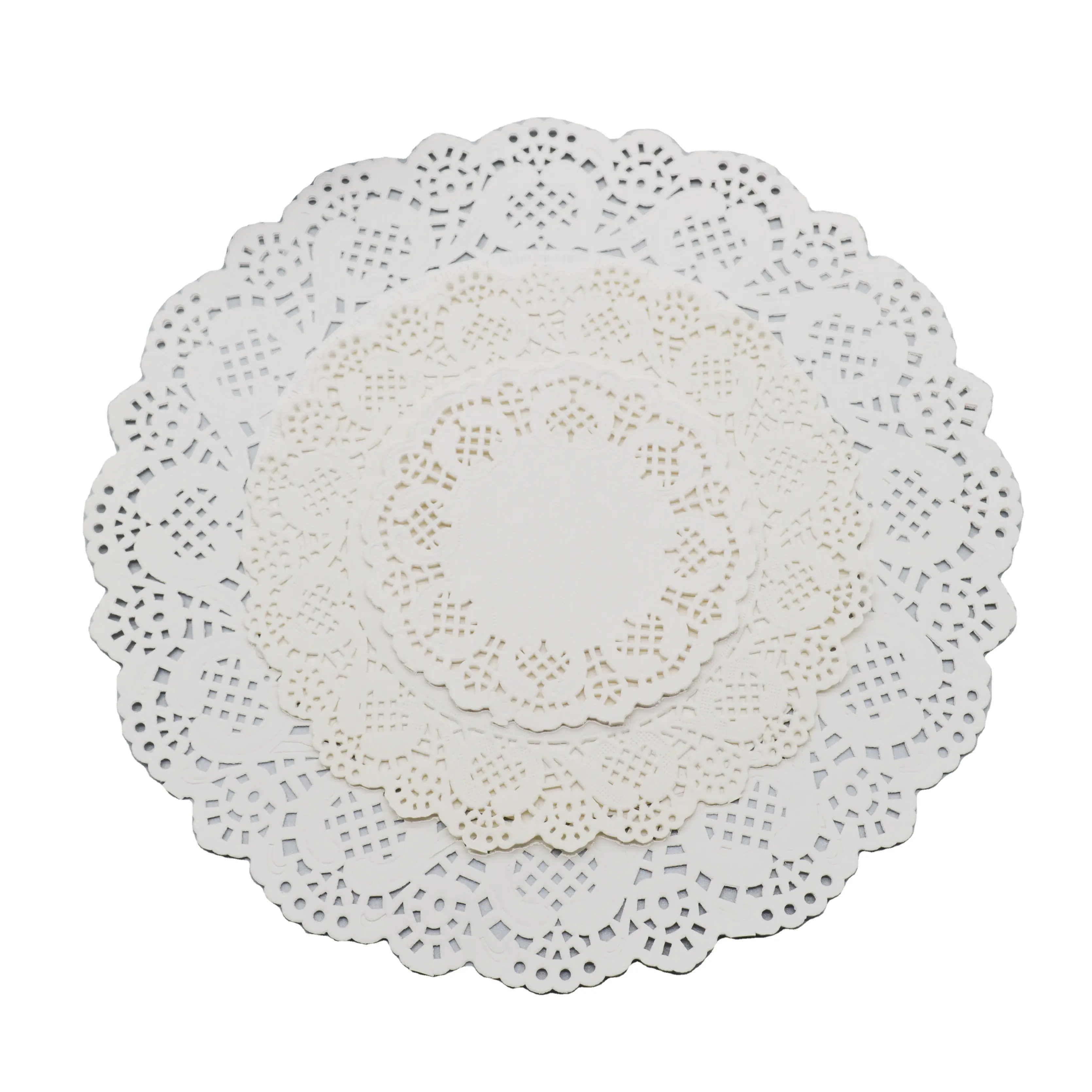 Atacado oco lace papel redondo flor inferior papel comida cozimento pad óleo doilies papel