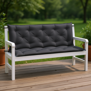Cojín para Banco de Exterior Color Antracita Melange, 100% Poliéster, Rectangular, Resistente al Agua, para Jardín, Uso en Todas las Estaciones, Extraíble y Lavable - Product Image 2
