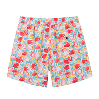 Maillot de bain à rayures Oem imprimé à la demande été fleurs et feuilles colorées Designer vêtements de plage short de bain pour hommes maillot de bain court