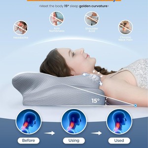 Almohada Cervical de Viaje Personalizada al por Mayor, Ligera, de Espuma Viscoelástica de Rebote Lento, con Forma de Mariposa, para Dormir - Product Image 3