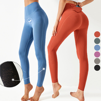Leggings de Yoga taille haute pour femmes, poches arrière, Design en maille, vente en gros,