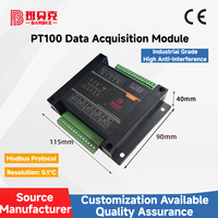 Module d'acquisition de données de température PT100 RTD à 8 canaux, RS485 Modbus RTU, qualité industrielle, montage sur rail DIN