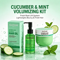 Masque capillaire volumisant et huile capillaire à la menthe et au concombre – Rafraîchissant, stimule le volume du cuir chevelu pour cheveux fins et lisses – Marque privée OEM ODM