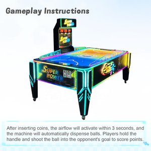 Table <span class=keywords><strong>de</strong></span> hockey sur air commerciale multi-pucks en métal pour intérieur, <span class=keywords><strong>jeu</strong></span> d'arcade à monnayeur/billets, <span class=keywords><strong>jeu</strong></span> <span class=keywords><strong>de</strong></span> divertissement sportif pour 2 joueurs, garantie 1 an - Product Image 2