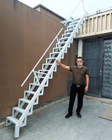 Escalier mural pliable en alliage d'aluminium pliable intérieur extérieur préfabriqué sur mesure en métal/escabeau pliant