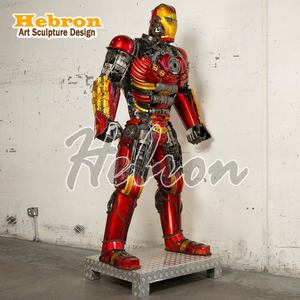 Statue de Iron Man en résine de grande taille, vente en gros d'usine, pour décoration de magasin, parc à thème, <span class=keywords><strong>cinéma</strong></span> 4S, avec éclairage LED, sculpture en métal recyclé - Product Image 1