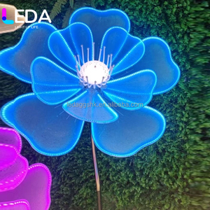 LED Hot Sale Mesh Lotus Flower Ground <b>Plug</b> Lamp Wedding Aisle Pathway Decor <b>Light</b> Outdoor Garden Park Landscape Floral <b>Light</b> - Product Image 2