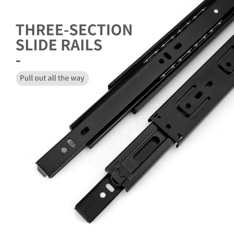 Мебельная фурнитура Аксессуары 40 мм 3 раза полного выдвижения шариковый подшипник направляющей телескопическая направляющая для выдвижного ящика