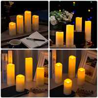 Bougie pilier LED sans flamme, télécommande, fonctionne sur piles, en plastique, résistante à l'eau, décoration d'intérieur pour décorations de mariage
