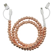 Perles CCB Métalliques Or Rose Argent, à Trou Droit, Électroplaquées, Charge Rapide Type-C, Compatibles Appareil Photo, Accessoires Téléphone