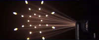 Projecteur à tête mobile étanche 200W RGBW/Blanc Chaud à faisceau laser, indice IP65, angle de faisceau 0,5°, contrôle DMX512/activation sonore 24000
