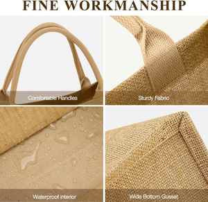 Wholesale Giveaways Advertisers Shopping Groceries Bridesmaids Laminated Interior Burlap Tote Jute Gunny <b>Bag</b> in India - Product Image 2