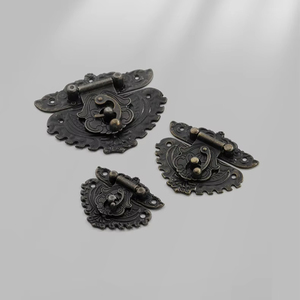 Chinese-style Zinc Alloy Box <b>Lock</b> Heart-Shaped Decorative Buckle Fastener for School Apartment Hotel Use Durable Easy - Product Image 1