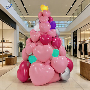 Sculpture d'arbre de Noël en fibre de verre créative, fantaisiste et durable, en forme de cœur, à poser au sol, ornement décoratif LED - Product Image 4