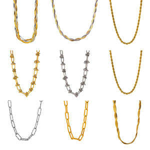 Bijoux de mode à la mode Hip Hop plaqué <span class=keywords><strong>or</strong></span> 18 carats hommes femmes cubain lien <span class=keywords><strong>chaîne</strong></span> collier ras du cou - Product Image 4