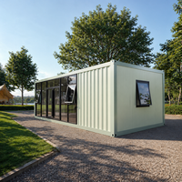 Maison conteneur préfabriquée 20 pieds 40 pieds, maison modulaire portable, mini-maison conteneur maritime avec porte vitrée, fournie directement par l'usine