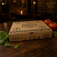Boîte à pizza marron en carton ondulé, boîte d'emballage pour pizza, boîte à pizza personnalisée