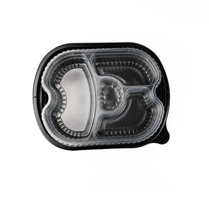 Sinh Thái Dùng Một Lần Bento Trưa Box 2 Lớp Nhựa Thực Phẩm <span class=keywords><strong>Container</strong></span> Bao Bì, Tùy Chỉnh Nhựa 3 Ngăn Trưa Box Lưu Trữ Với Vành Đai - Product Image 2