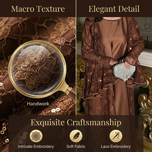 Vestido de noche con cuentas color café para mujeres musulmanas, ropa de lujo para banquetes - Product Image 5