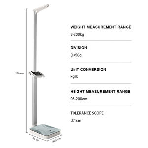 Grande échelle de hauteur et de poids à ultrasons LCD 200kg/200cm Échelle de graisse corporelle Diffusion vocale - Product Image 6