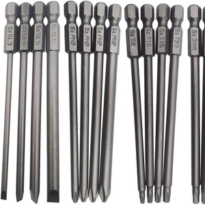 Phillips <b>Screwdriver</b> <b>Bits</b> PH2 Hex Shank 100mm Black Oxide Chrome Vanadium Steel Industrial Grade <b>Set</b> For Electric Tools - Product Image 4