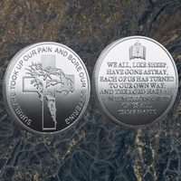 Offre Spéciale USA Europe : Pièce de collection moderne gravée avec la Bible et la nature, pièce de défi 3D en relief, médaille commémorative