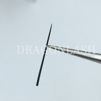 Extensions de cils naturelles faites à la main DRAGONLASH, super noires, super douces, effet mouillé, 18 mm, vente en gros