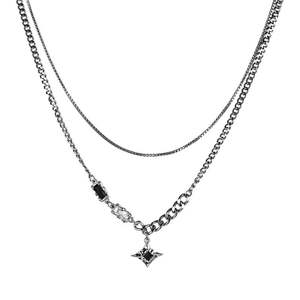 Latest Hip-Hop Fashion Adorable Idea Social Media Trendy Delicate Light <b>Gold</b> Titanium Steel Necklace for Women Wholesale Fit - Product Image 1