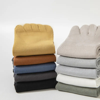 Chaussettes à cinq doigts en coton avec logo personnalisé, chaussettes classiques à cinq doigts pour hommes