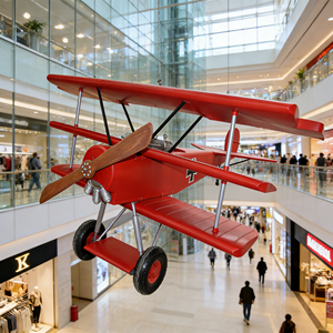 Modèle d'<span class=keywords><strong>avion</strong></span> <span class=keywords><strong>biplan</strong></span> en métal imitation antique fait à la main, hélice de chasseur, décoration de la maison et cadeau pour enfant - Product Image 2