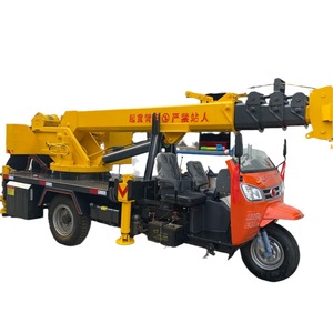Grue sur camion à 3 roues, jaune, hauteur de levage 6 m, entretien facile, pour le transport en jardinage - Product Image 1