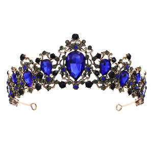 Corona Grande Stile Barocco Europeo-Americano Retrò per Sposa, Lussuosa e Atmosferica, per Servizi Fotografici di Matrimonio, Feste di Compleanno della <span class=keywords><strong>Regina</strong></span>, Decorazione per Capelli - Product Image 1