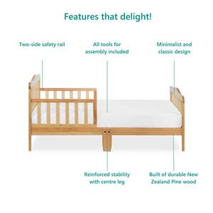 Klassisches Design Kleinkinder bett Natural Gold Certified Low Floor Zwei Seiten Sicherheits schienen Modernes Massivholz JPMA Approved - Product Image 4
