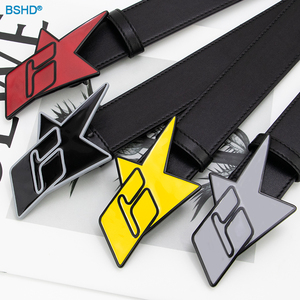 Khóa thắt lưng thiết kế tùy chỉnh, màu sắc bắt mắt, bạc/đen/đỏ/vàng, logo chữ nổi, chất liệu hợp kim kẽm, mạ men epoxy, khóa kim loại. - Product Image 1